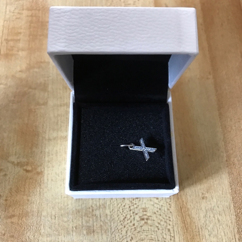 Pandora dangling alphabet charm (letter x)